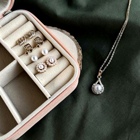 18K Gold Plated Traditional Pearl Jewelry Set